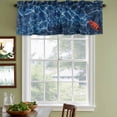 thumbnail image 3 of 2 Pack Valances for Window, Navy Blue Ocean Waves Short Curtains for Kitchen Bedroom Living Room, Red Boat Coastal Rod Pocket Small Window Treatment Valance Drapes 54 x 18 Inch, 3 of 8