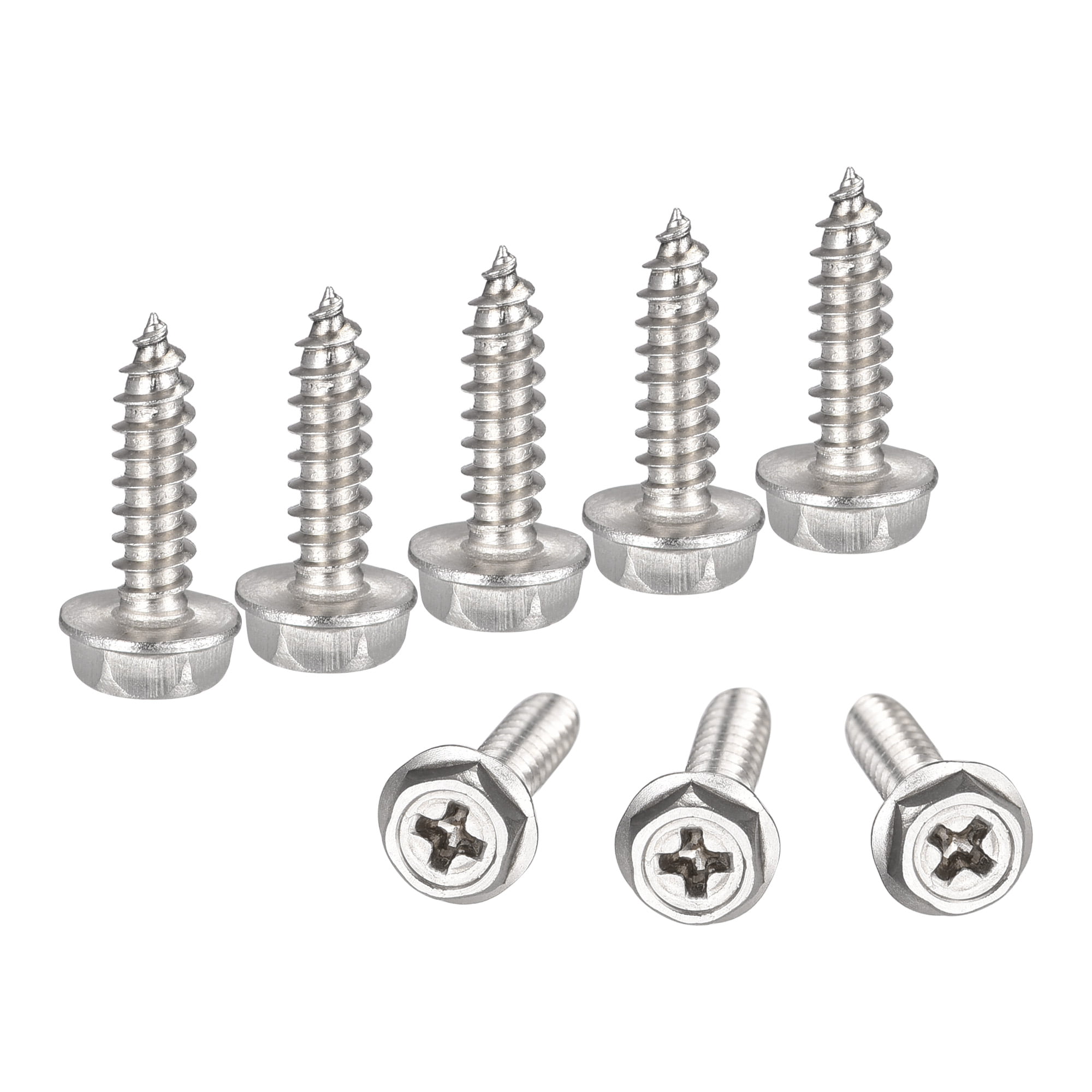 100Pcs M4x12mm Stainless Steel 304 Philipps Eound Flat Head Self-Tapping Screws 