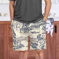 thumbnail image 6 of Men's Pajama Shorts Bottoms with Pockets Soft Lightweight Lounge Sleep Wear Garden with Pagoda and Bridge, 6 of 6