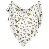Sweet Jojo Designs Watercolor Woodland Forest Animals Boy, Girl, Unisex/Gender Neutral Swaddle Blanket
