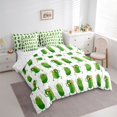 thumbnail image 3 of jejeloiu Funny Cartoon Cucumber 7-Piece Bedding Comforter Set,Yellow Polka Dots King Bedding Sets For Girls Boys Reversible, 3 of 8
