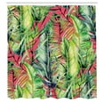 thumbnail image 3 of Ambesonne Exotic Shower Curtain, Tropical Layout of Leaves, 69"Wx75"L, Coral Green Pale Green, 3 of 5