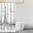 thumbnail image 5 of Eiffel Tower Shower Curtain Paris Shower Curtains for Bathroom Retro Hand-Painted Sketch Style France Scenery Decor Set with 12 Hooks 72x72 inches (C), 5 of 5
