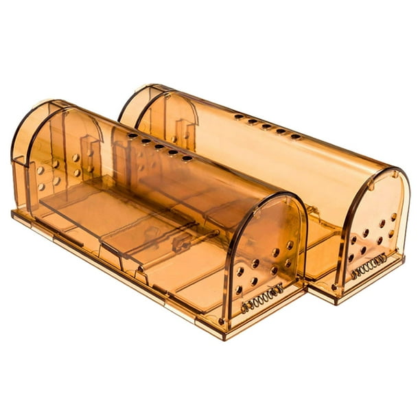 Injueey 2 unids/set Mousetrap Plastic Mouse Cather Cage Reutilizable Home Ratones Control Catching Tool Almacenamiento y organización del hogar Marrón Injueey HA004865-01B