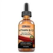Vitamin B12 Sublingual Liquid Drops - Methylcobalamin, VIT B 12 Supports Energy, Max Absorption, 3000mcg Per Serving, 60 Servings, Non-GMO, Vegan Friendly, Manufactured in The USA