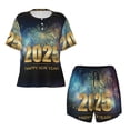 thumbnail image 4 of Lsque 2025 New Year 5 Women's Short-Sleeved Pajama Set - 2 Piece Soft and Lightweight Sleepwear Set-X-Large, 4 of 9