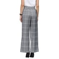 thumbnail image 3 of INSPIRE CHIC Women's Plaid Work Pant Vintage Houndstooth Wide Leg Straight Long Trousers M Black White, 3 of 5