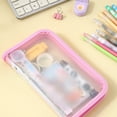 thumbnail image 6 of Portable File Bag,Plastic Zipper Bags,Small Pencil Case Storage Pockets,Transparent Pencil Pouch,8.46x4.84 inch Pencil Bags with Zipper,Multipurpose Pouch for Stationery,Office,Travel,Yellow, 6 of 8