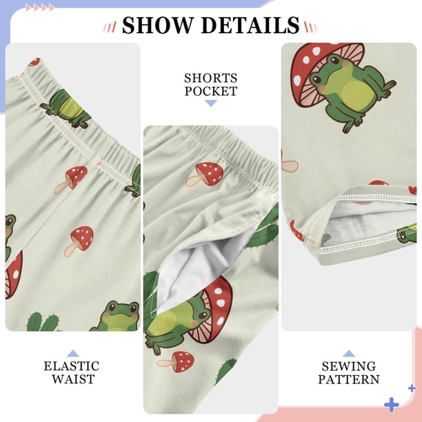 joogoo Frogs Mushrooms Pajama Pants Pj Bottoms Sleepwear Lounge L