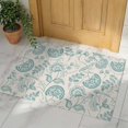 thumbnail image 2 of Farmhouse Turquoise Floral Indoor Door Mat 20x31.5 Inch Linen Boho Paisley Flower Rustic Front Door Mat Non Slip Washable Entryway Rug Low Profile Dirt Trapper Doormat for Bathroom Kitchen Bedroom, 2 of 9