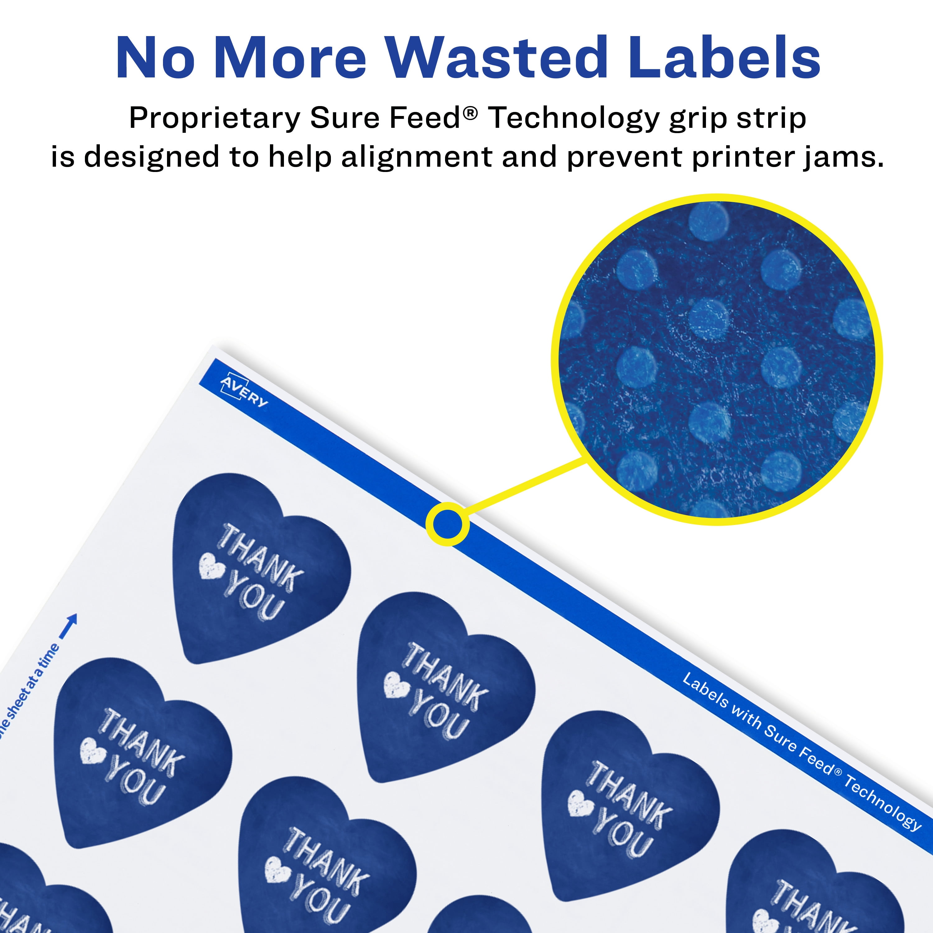 Avery Matte White Heart Labels, 1.5" x 1.5", 1,000 Labels