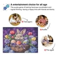 thumbnail image 4 of WOBOGO Easter Rabbit Purple Pattern Jigsaw Puzzle Challenge 500 Piece Jigsaw Suitable for Game Night Finished Size 20.5 x 14.9in, 4 of 8