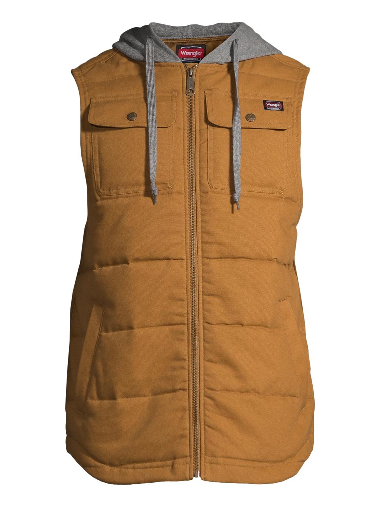 Wrangler Men's Flex Work Vest with Comfort Fleece Hood 