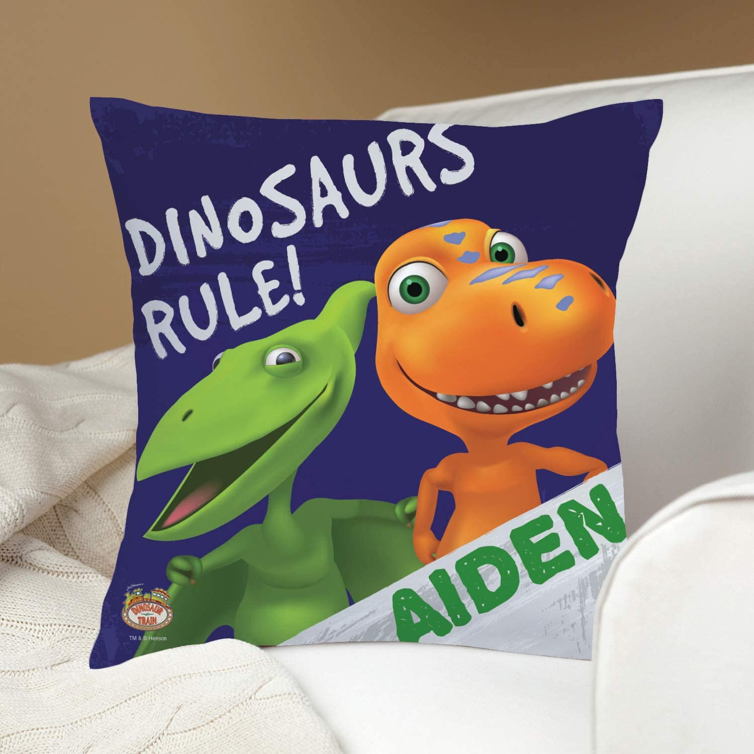 Personalized Dinosaur Train Dinosaurs Rule Throw Pillow