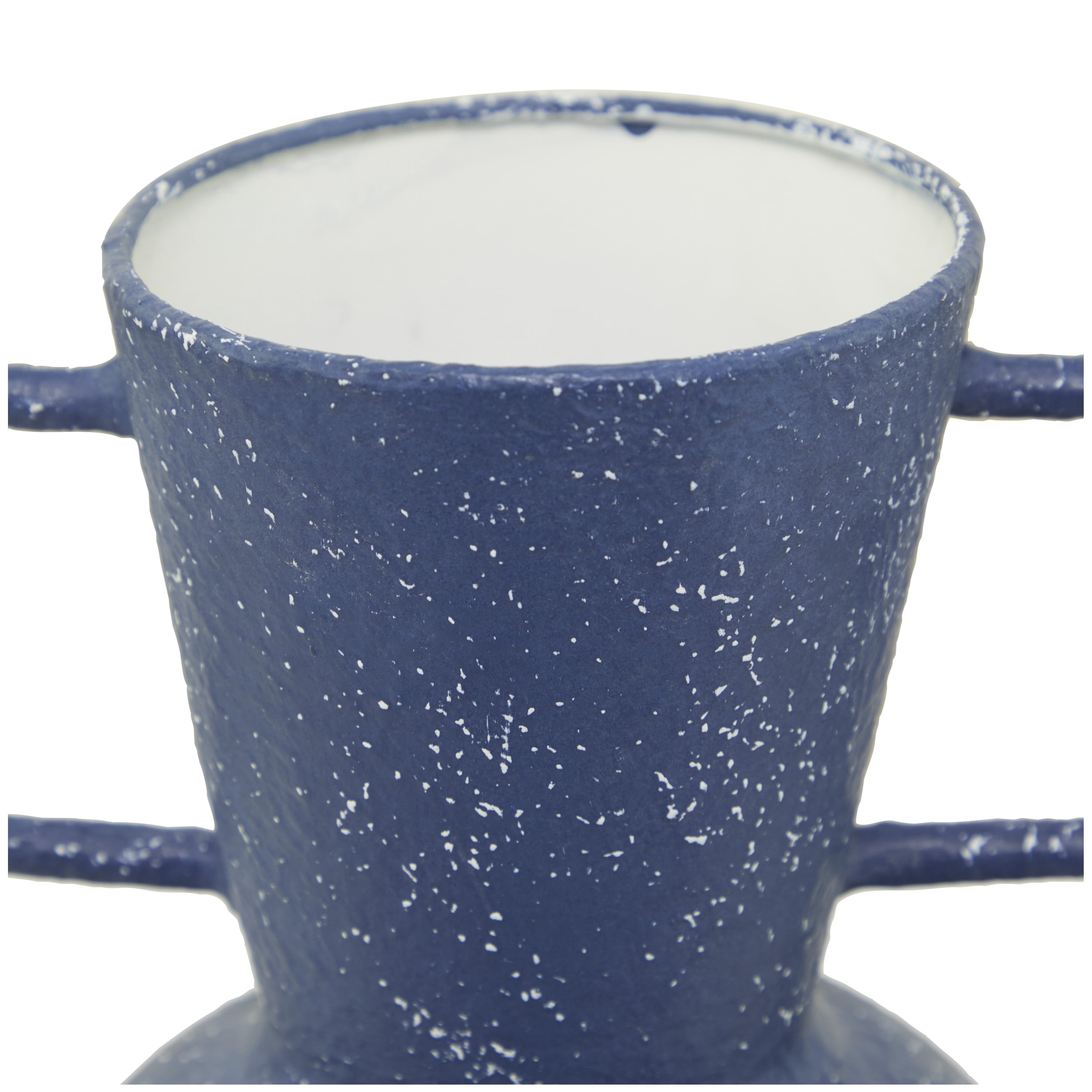 DecMode 17", 15"H Blue Metal Vase with Handles, Set of 2