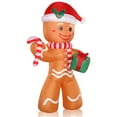 thumbnail image 3 of 8ft Outdoor Christmas Decorations with LED Lights, Christmas Inflatable Gingerbread Man Holding A Gift, Christmas Blow Up Yard Decorations, Inflatable Christmas Decorations for Yard Lawn, 3 of 9