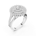 thumbnail image 2 of Zuwelria 1.44 Carat Beautiful Round Cut | D/VVS1 Moissanite Diamond Engagement Ring - Tripple Halo Bridal Ring - Promise Ring | 18K White Gold Over Sterling Silver | D/VVS1 Size 5, 2 of 8