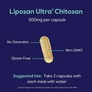 Liposan Ultra Chitosan 500mg (240 Capsules)-Patented Faster Acting Than Regular Chitosan-No Stearates-No Fillers