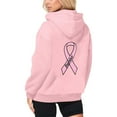 thumbnail image 3 of Wovix Women Cool Shirts Fasion Long Sleeve Ladies Cancer Pink Ribbon Heart Ribbon Full Zip Hoodie, 3 of 6