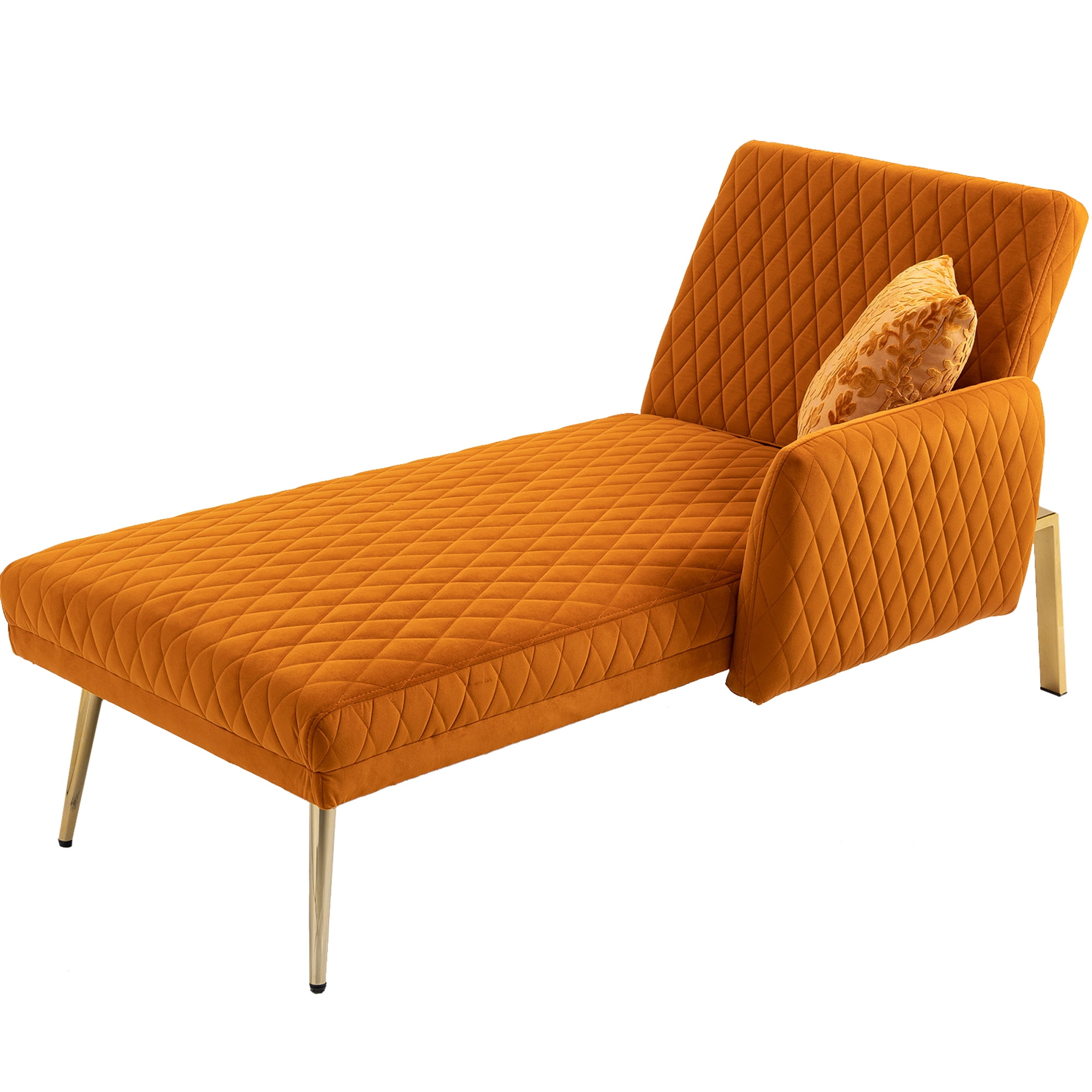 SYNGAR Tufted Upholstered Velvet Chaise Lounges Indoor Chair, Right Arm