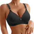 thumbnail image 2 of Lixiuxyad Women's Front Closure Floral Lace Bra Comfortable Support Underwire T Shirt Bralette Soft Wireless Everyday Wear,Bras for Women Black 36, 2 of 7