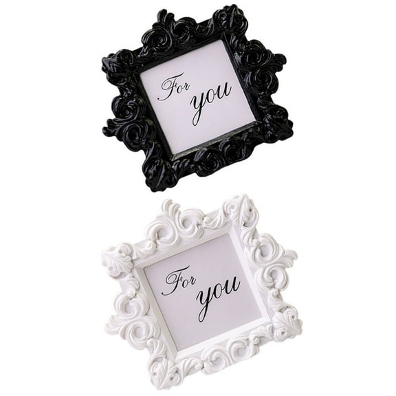 WRITWAA 2-Pack Elegant Resin Wedding Picture Frames Vintage Decorative Photo Holders Assorted Colors for Home Decor