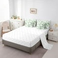 thumbnail image 5 of Manfei Tree Leaves 7 Pieces Bedding Comforter Set for Boys Girls,Botanical Plants Full Bedding Set Lightweight,Green White Fitted Sheet Flat Sheet,Lightweight Room Decor, 5 of 8
