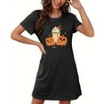 thumbnail image 3 of Hvot&aat Womens Pajamas Halloween Ghost Printed Short Sleeve Nightdress Mini T Shirt Sleepwear, 3 of 3