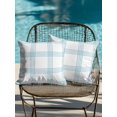 thumbnail image 3 of Outdoor Pillows Waterproof, Blue Checkered Throw Pillows with Inserts Included, Farmhouse Buffalo Plaid Watercolor Indoor Outdoor Decorative Lumbar Pillow for Bed/Couch/Patio 16"x16", 2Pcs, 3 of 8