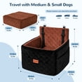 thumbnail image 3 of DOMIPET Dog Car Seat for Small/Medium Dogs Up to 35lbs, Elevated Cushion Memory Foam Pet Booster Seat,Travel Safety Per Car Bed with Washable Removable Cover, Storage 2 Pockets, 3 of 9