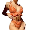 thumbnail image 1 of Aayomet Ensemble Bikini String pour Femmes Maillot de Bain Bikini Taille Haute (Orange, L), 1 of 5
