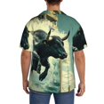 thumbnail image 3 of Susaid Bull Charging Through Waves Print Men's Polo Shirts Button Down Short Sleeve Casual Summer Beach Vintage Shirts for Men-XX-Large, 3 of 5