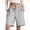 r-1758Light Gray421, variant on Women's Summer Solid Color Outdoor Athletic Shorts High Waist Elastic Drawstring Knee Length Sport Shorts With Pockets Breathable Workout Running Shorts Trendy Daily Casual Bottoms