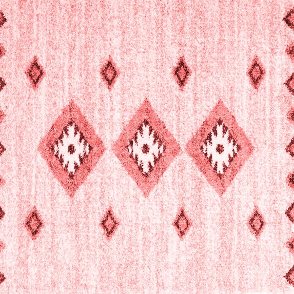 Ahgly Company Indoor Square Abstract Red Contemporary Area Rugs, 4' Square