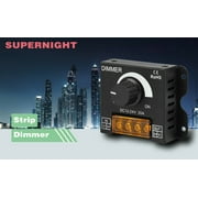 SUPERNIGHT LED Light Strip Dimmer, DC 12V-24V 30A PWM Dimming Controller for Dimmer Knob Adjust Brightness ON/Off Switch with Aluminum Housing (Aluminum Dimmer)