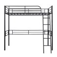 thumbnail image 4 of KirinSport Multifunctional Modern Loft Bed with Ladders and High Safety Guard Rails, Twin Metal Loft Bed for Bedroom Dorm, Black, 4 of 8