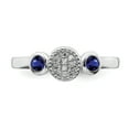 thumbnail image 4 of Sterling Silver Dbl Round Cr. Sapphire & Dia. Ring, 4 of 5