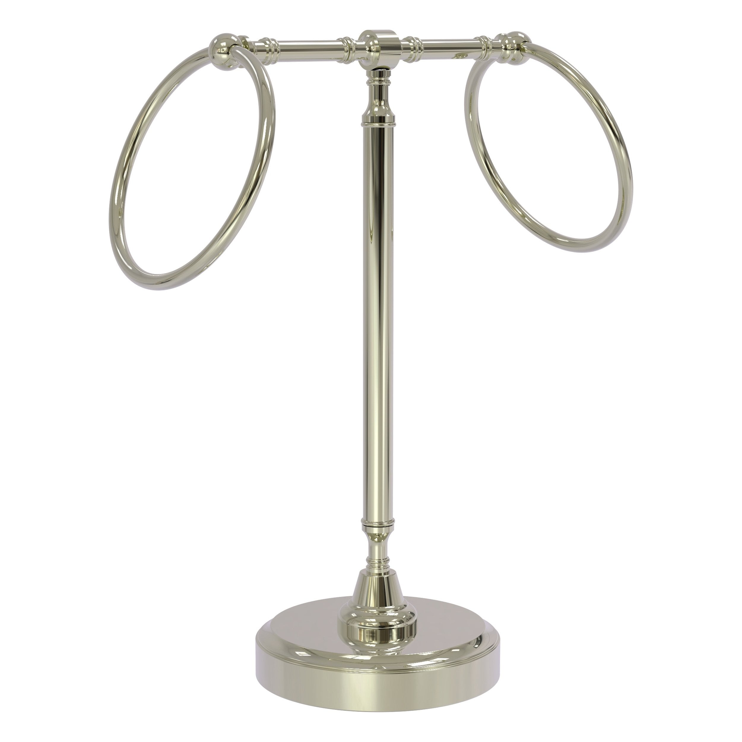 Vanity Top 2 Towel Ring Guest Towel Holder in Polished Nickel