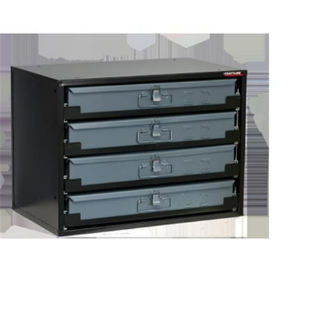 Craftline 4 Drawer Heavy Duty Metal Sliding Rack Cabinet Black