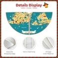 thumbnail image 4 of Daiia World Map With Landmarks Drawing Merry Christmas Tree Skirt , Xmas Large Lace-up Tree Skirt, Santa Snowflakes Rustic Home Decorations New Year Party Farmhouse Decor-36", 4 of 7