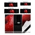 thumbnail image 3 of Kitchen Cafe Valance Curtain for Small Windows,Red Apples with Water Drops Rod Pocket Short Valances Close-up Fruit Art on Black Window Treatment Panel for Living Room/Bedroom/Bathroom,42x18in, 3 of 9