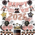 thumbnail image 1 of 2026 New Year Themed Party Decorations: Rose Gold Balloon Set with Flags and Signs, 1 of 3