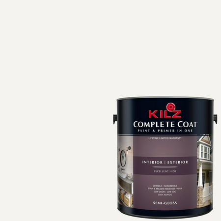 KILZ COMPLETE COAT Interior/Exterior Paint & Primer in One #LJ260 White (Best Exterior Paint And Primer In One)