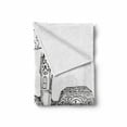 thumbnail image 2 of Switzerland Soft Flannel Fleece Blanket, Sketch Style Zurich Town with Bridge and Famous Buildings Monochrome, Cozy Plush for Indoor and Outdoor Use, 60" x 80", Charcoal Grey White, by Ambesonne, 2 of 6