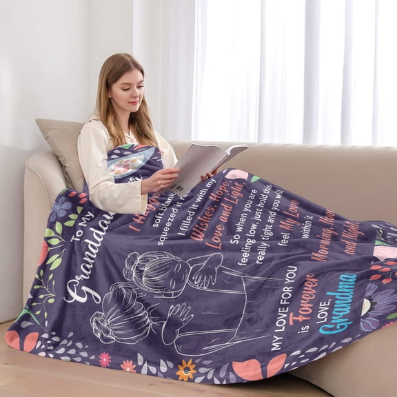 To my granddaughter Blanket Lightweight Travel Soft Flannel Throw Blanket Living Room Bedroom Sofa Decoration 30"X40"