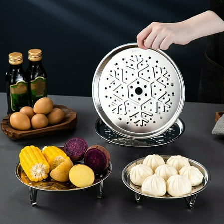 

Xinhuadsh Steaming Stand Strong Heat Resistant Oven Safe Easy to Clean Non-stick Quick Release Cooking Multipurpose Stainless Steel Steamer Rack Kitchen Accessories