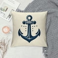 thumbnail image 2 of JRXY  Coastal Sailing Throw Pillow Case Blue Compass/Anchor/Sailboat/Navigation Pattern Ocean Theme Cushion Covers Nautical Beach Decorative Pillowcases White, 2 of 5