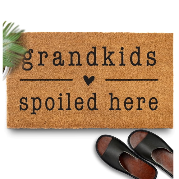 MAINEVENT Grandkids Spoiled Here Doormat 30x17 Inch, Outdoor Welcome Mat for Outside