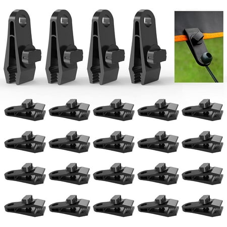 Rungopro 24 Pcs Tarp Clips Awning Clamp Tarp Clamps Heavy Duty Lock Grip for Pool Cover RV Awning Cover Banners Tents Tarpaulin Canvas Tarp