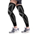 thumbnail image 3 of Sports Recovery Compression Full Leg Sleeves (Medium, Gray), 3 of 5